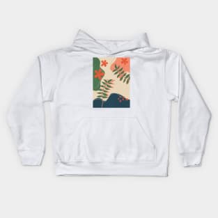 Colorful Abstract Garden Leaves Kids Hoodie